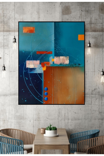 SPECTRUM XVIII 100x80 cm ABSTRAKCYJNY OBRAZ NAMALOWANY NA PŁÓTNIE